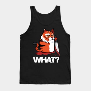 Murderous Killer Tiger - What? Blood Knife Humorous Tank Top